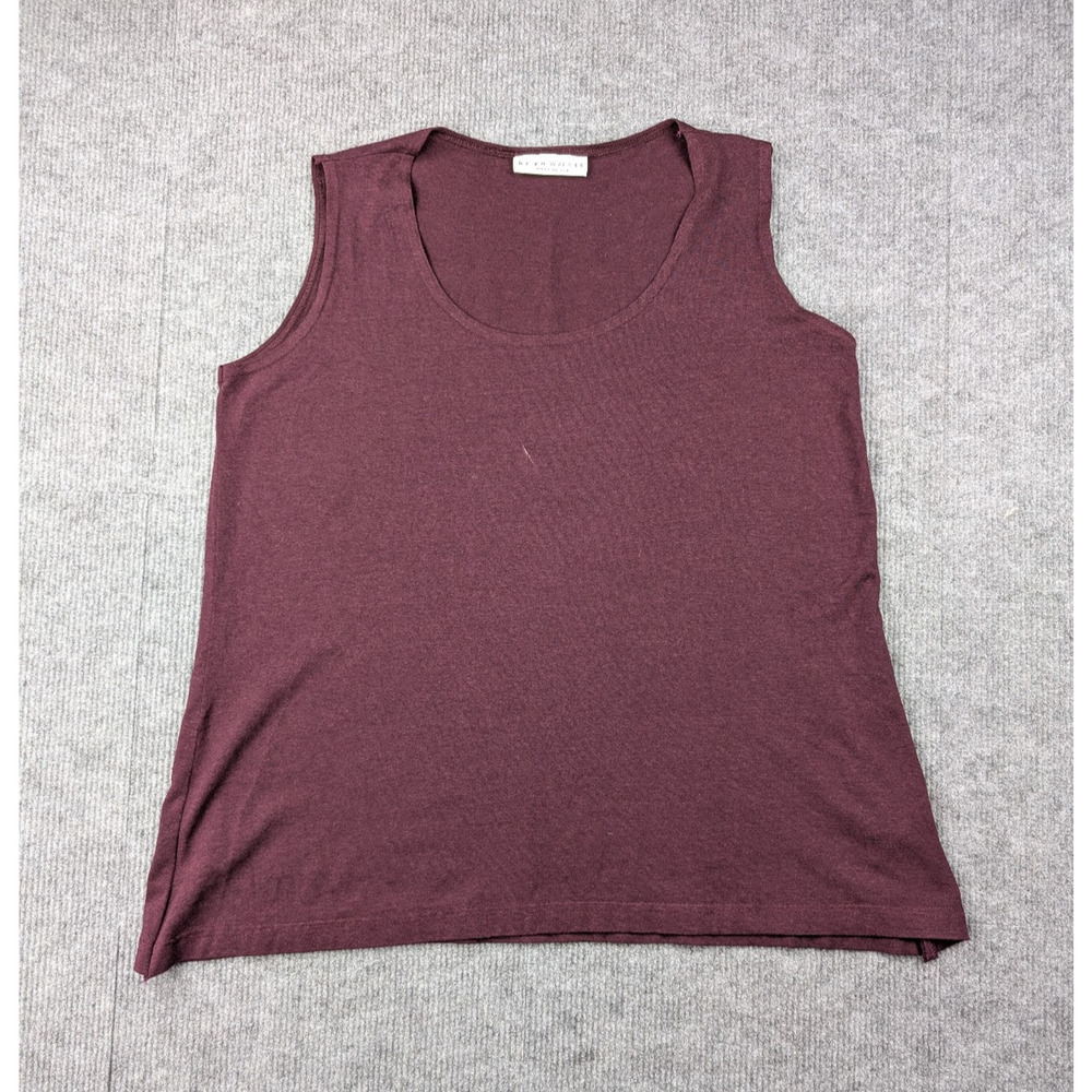Bryn Walker Blouse Womens Small Burgundy Tank Lagenlook Minimalist Quiet Luxury